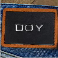 Écussons en cuir personnalisés avec logo de marque en feuille d'argent gaufré pour vêtements