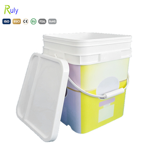 Ruly 18L/20L Recycelbare Lebensmittelechte Kunststoff-Quadrateimer mit Deckel & Griff CE & RoHS Zertifiziert Individuelle Farbe - Product Image 1