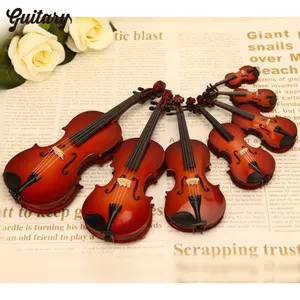 Instrumentos Musicais Handmade Mini Violino Brinquedo Modelo Decoração Ornamentos Presente