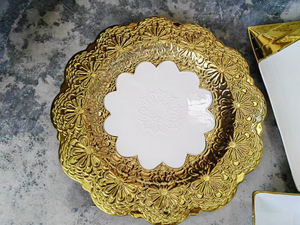 JIUWANG Venta caliente barato vaisselle DE LUXE con borde dorado Cuencos de cerámica Assiettes a granel <span class=keywords><strong>en</strong></span> porcelana <span class=keywords><strong>en</strong></span> Gros Venta por tonelada - Product Image 3