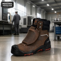 Chaussures de sécurité mi-montantes AIMVVSEC imperméables, chaudes pour l'hiver, résistantes aux perforations, antidérapantes, avec embout en acier pour la construction et l'usine