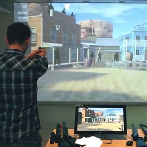 Fast responds laser sensor virtual laser <strong>shooting</strong> multi person <strong>gun</strong> <strong>simulator</strong> interactive wall projection game with 6games - Product Image 2