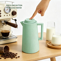 Nuevo Termo Portátil de Plástico sin BPA de 0.65L/1L, Tetera, Cafetera al Vacío con Revestimiento de Vidrio, Forma de Diamante, Frasco de Doble Pared