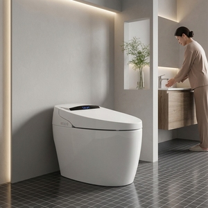 Inodoro Inteligente de Grado Comercial, de Una Pieza, Estructura sin Tanque, Pantalla Negra, Asiento con Calefacción, Boquilla Autolimpiante, para Dormitorio - Product Image 1