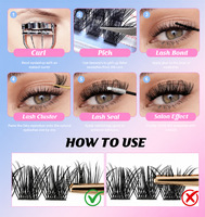 Kit d'extension de cils DIY pour débutants, usage domestique, 8-16mm, courbure C/CC, avec colle et dissolvant, cils segmentés effet wispy