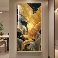 Décoration murale moderne haut de gamme en forme de feuille, art mural tendance, impression numérique, peinture décorative en porcelaine 3D sur papier