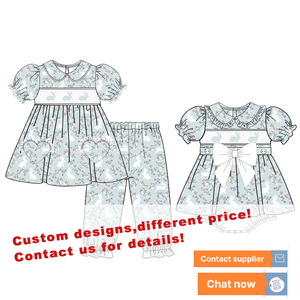 2025 personalizzabile Smocked Girl Dress design popolare vestiti per bambini set di <span class=keywords><strong>abbigliamento</strong></span> per bambini all'ingrosso <span class=keywords><strong>abbigliamento</strong></span> per bambini - Product Image 3