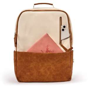 क्लासिक शैली py चमड़े के लैपटॉप बैकपैक-बोर्डिंग बैग वाटरप्रूफ बड़े क्षमता वाले सप्ताहांत बैग (कस्टम लोगो और रंग उपलब्ध) - Product Image 6