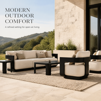 Ensemble de canapés de jardin en aluminium moderne, coussins en mousse imperméables, résistant à la rouille, meubles de villa, de cour et de bord de piscine