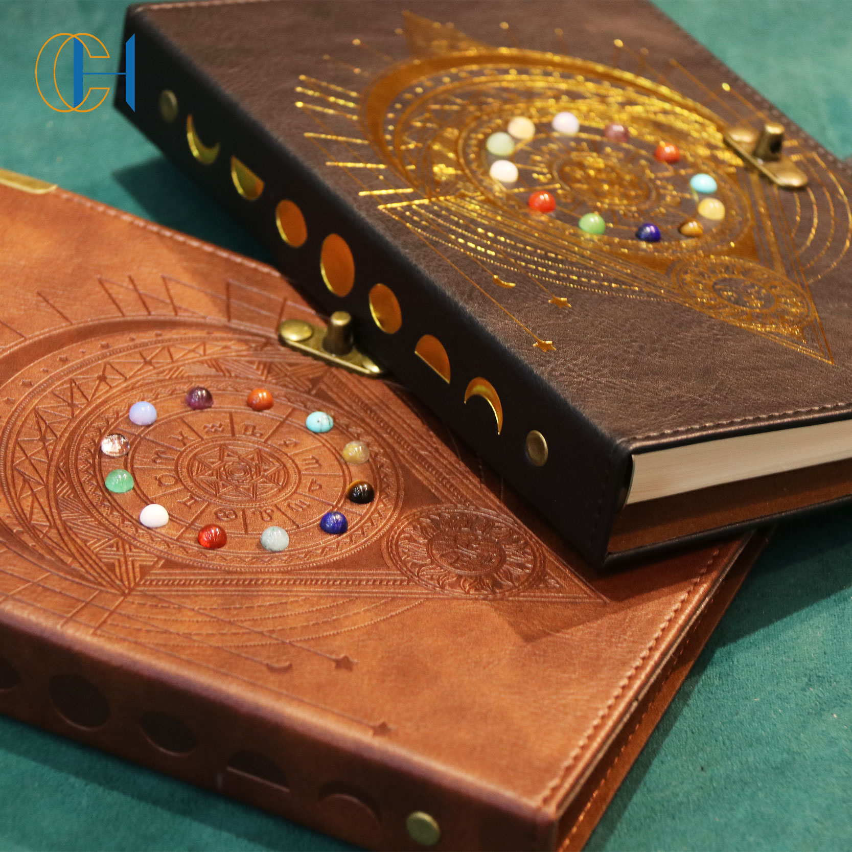 Горячая Распродажа, индивидуальный дизайн, модный стильный блокнот, Пользовательский логотип, кожаные хрустальные журналы