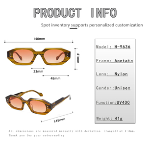 Lunettes de soleil vertes à monture géométrique, rectangulaires, protection UV400, unisexe, mode décontractée, pour adultes - Product Image 5