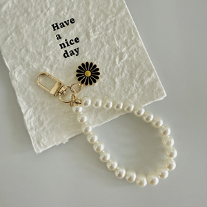 Porte-clés de mariage en perles avec <span class=keywords><strong>pendentif</strong></span> fleur pour sac, accessoires en perles, breloques, cadeaux pour faveurs de mariage, accessoires de photomaton - Product Image 1