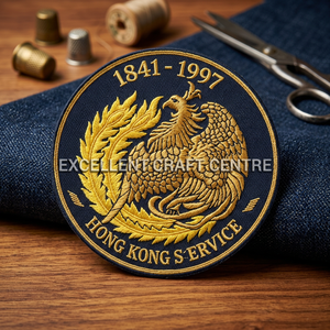 HONK KONG SERVICE High Quality Lace Embroidered Patch <b>Sew</b>-On Fabric Badge Circular Luxury Design for Garment - Product Image 1