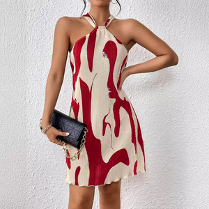 <span class=keywords><strong>Abbigliamento</strong></span> da donna estivo Casual senza maniche gonna Sexy a righe con motivo stampato a collo appeso <span class=keywords><strong>abbigliamento</strong></span> da donna - Product Image 6