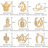 Acier inoxydable Western Cowboy Pendentifs Cheval Chapeau Fer à Cheval Cactus Botte Charmes DIY Bracelet Collier Artisanat Bijoux Accessoires