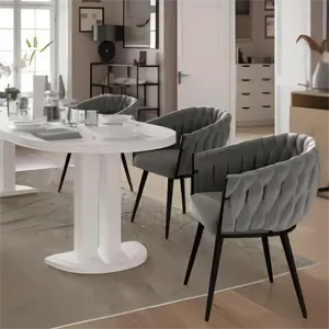Chaises de salle à manger en tissu de velours doux de haute qualité nouveau design Chaises de salle à manger nordiques de luxe modernes
