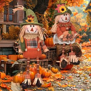 Popular Harvest Festival Decorations Scarecrow Ornaments Sunflower Adornments Sitting Doll Gifts - Product Image 3