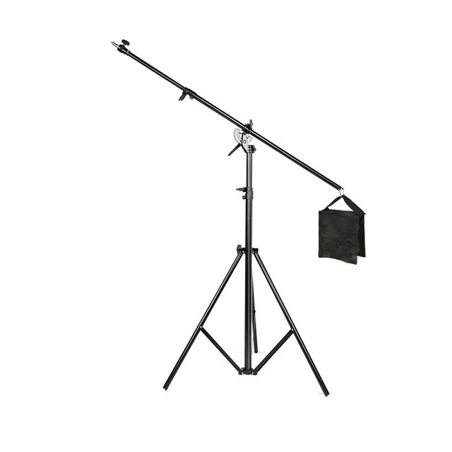 4m Light Stand 2-in-1 Adjustable Boom Light Stand Multifunctional Tripod Heavy Duty Load Capacity for Studio Photography Video