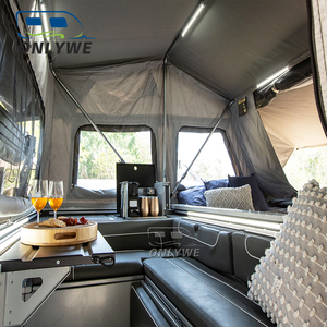 ONLYWE Remorque de camping tout-terrain en aluminium avec tente de toit et cuisine coulissante, <span class=keywords><strong>caravane</strong></span> d'expédition 4x4 à vendre - Product Image 5