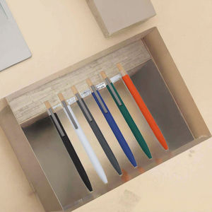 Ấn tượng bút bi có thể thu vào thiết kế màu xanh đen mực tre gỗ Grip 07mm điểm - Product Image 3