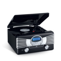 Tourne-disque en vinyle Lecteur de cassettes MP3 Radio AM FM CD avec haut-parleurs stéréo intégrés