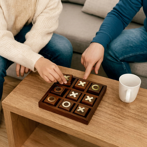 Travel Timber Tic Tac Toe <b>Set</b> Foldable Compact Strategy Toy <b>Camping</b> <b>Picnic</b> Road trip Leisure Activity - Product Image 5