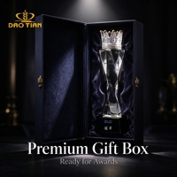 Trophée Couronne en Cristal Doré Personnalisé Gravé – Base Noire – Cadeau d'Entreprise Sportif – Meilleure Vente