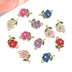 Accessoires de bijouterie DIY en cuivre brillant rose à 6 couleurs, effet goutte d'huile, LED, pendentif pour chaîne de téléphone portable, porte-clés, matériau sûr pour poupée - Product Image 2