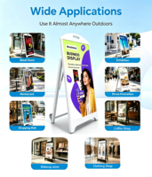 Affichage LED mobile P2.5 avec roues, cadre blanc, panneau publicitaire contrôlé par application, installation gratuite, pour magasin de beauté