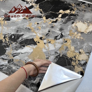 La carta da parati di <span class=keywords><strong>marmo</strong></span> resistente all'olio del PVC di WAYON è utilizzata per la decorazione di bagni, cucine e armadi. - Product Image 4