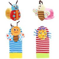 Nouveau Bébé Dessin Animé Animal Poignet Cloche Hochet Chaussettes Ensemble Enfants Jouet Musical Chaussettes Gonflables En Plastique avec Certification CE EN CPC