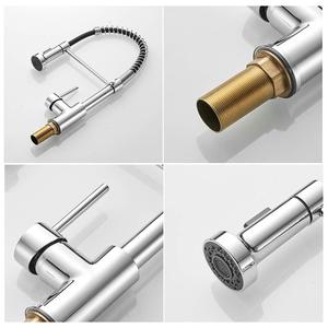 Modern Stainless Steel Chrome Pull Down Kitchen Faucet Commercial Spring Single Handle Hot Cold Water Sink Mixer <strong>Tap</strong> - Product Image 5