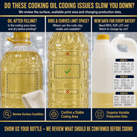 Imprimante CIJ industrielle pour le codage de la date de fabrication, de la date d'expiration et du numéro de lot sur les bouteilles d'huile de cuisson en PET et HDPE
