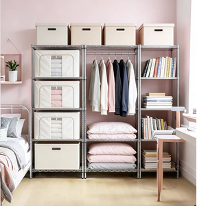 Étagère de rangement DIY à 5 niveaux, capacité de charge de 250 kg, armoires portables en acier au carbone, détachable, réglable, durable, étagère en fil métallique <span class=keywords><strong>pour</strong></span> <span class=keywords><strong>chambre</strong></span> à coucher - Product Image 1