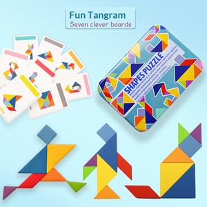 <span class=keywords><strong>Tangram</strong></span> <span class=keywords><strong>de</strong></span> Madera para Niños, Cuatro Estilos, Caja <span class=keywords><strong>de</strong></span> Metal, Juguete <span class=keywords><strong>de</strong></span> Rompecabezas Creativo e Inteligente Multifuncional - Product Image 1