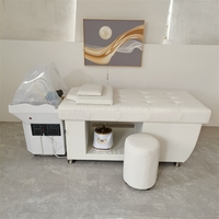 Fauteuil de massage et de lavage capillaire haut de gamme de luxe avec réservoir d'eau de 60L, blanc, sans plomberie, pour salon de beauté et thérapie capillaire