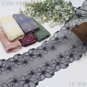 कारखाने निर्माता सीमा फीता कपड़े कढ़ाई 22 सेमी वायलेट सफेद बैंगनी रंग रंग के लिए फैंसी कढ़ाई एन्जेई लेस ट्रिम - Product Image 6
