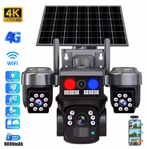12MP 4k năng lượng mặt trời wifi an ninh máy ảnh màu xanh đỏ ánh sáng báo động đúng ba ống kính Ba xem PTZ 360 đầy đủ màu sắc tầm nhìn ban đêm ngoài trời <span class=keywords><strong>PIR</strong></span> - Product Image 2