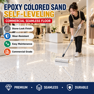 Revêtement de sol époxy liquide durable pour décoration intérieure, couche de finition en sable coloré époxy résistant aux rayures, disponible en OEM - Product Image 5