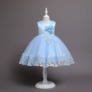 Splendidi Abiti <span class=keywords><strong>da</strong></span> Cerimonia per Bambine con Applicazioni Stratificate, Vestito <span class=keywords><strong>da</strong></span> Damigella con Fiori, Abiti <span class=keywords><strong>da</strong></span> Festa per Bambine AL0006 - Product Image 3
