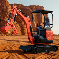 Mini-excavatrice hydraulique à chenilles de 2 tonnes de haute qualité avec accessoires d'excavatrice, livraison rapide