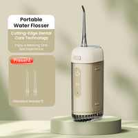 Hydropulseur sans fil étanche IPX7 portable 2-en-1 avec brosse à dents, buse 360° et 4 modes de nettoyage dentaire