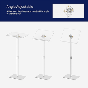 Hiện Đại Rõ Ràng Acrylic Bục Đứng Dễ Dàng Lắp Ráp 23.6 "L X 15.7" W X 42.3 "H Lecterns Pulpits Lớp Học Kệ Trưng Bày Kim Loại Cơ Sở - Product Image 4