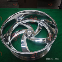 Jantes forgées SJ 6061-T6 en aluminium, logo personnalisé, chrome poli, 5 branches, déport profond, 5 trous, grand rebord extérieur, pour SUV