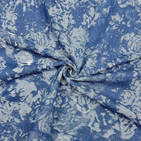 Tissu Jacquard Indigo 100% Polyester à Motif Personnalisé, Faible MOQ pour Vêtements, Sacs et Textiles de Maison