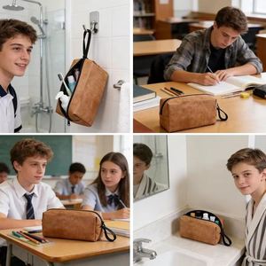 2026 New Cheap Waterproof Unisex <b>Travel</b> <b>Toiletry</b> <b>Bag</b>, Eco-friendly Wear-resistant Leather Fabric - Product Image 5