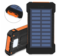 Batterie rechargeable 20000mAh, banque d'alimentation solaire, chargeur solaire, batterie externe de secours pour téléphones portables, tablettes