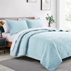Offre Spéciale : Parure de Lit de Luxe d'Été Personnalisée Bleu Clair Grande Taille – Couvre-lits et Nappes Ultrasoniques à Motifs Imprimés pour Usage Domestique - Product Image 5