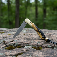 Couteau pliant VG10 en acier Damas, lame sans noyau, manche en corne de bœuf, tête en cuivre, pour camping, survie, collection