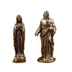 Figuras de Latón de Jesús y la Virgen María, Estatuas Religiosas, Decoración para el Hogar, Mini Artesanías, Venta al por Mayor de Fábrica, Diseño Compacto - Product Image 5